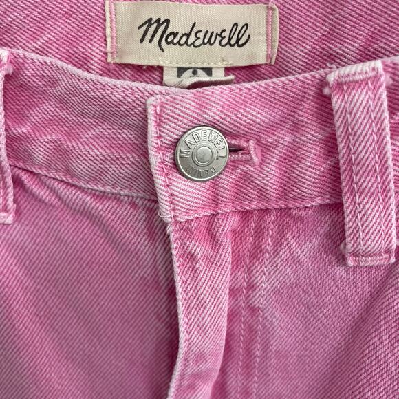 Madewell Baggy Straight Leg Jeans in Retro Pink High Rise Denim Womens 26 - Picture 5 of 10